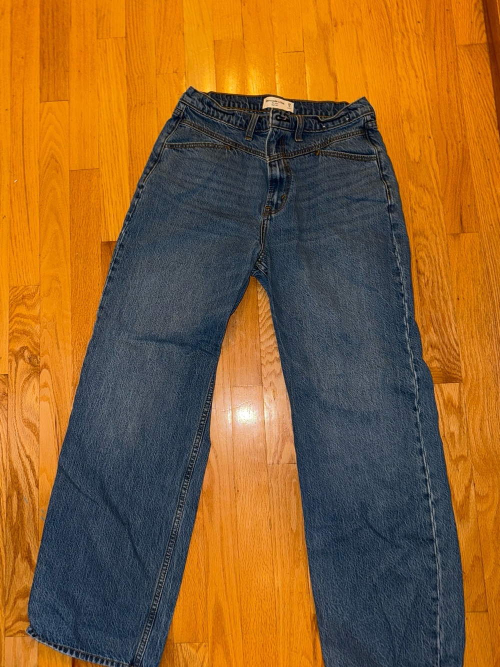 Abercrombie & Fitch Women’s High-Rise Straight Leg Jeans - Dark Blue